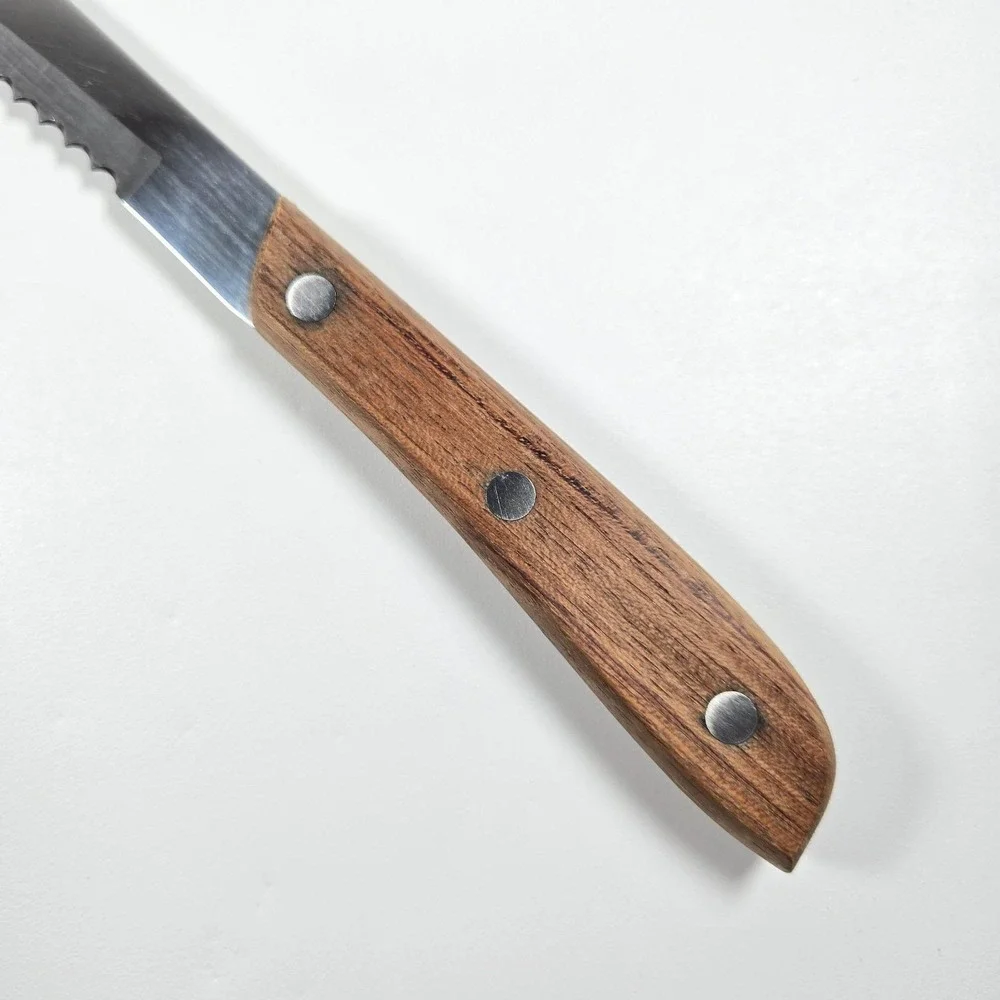 Very Nice Vintage Kitchen Delite Bread Knife Stainless‎ Serrated Wooden Handle